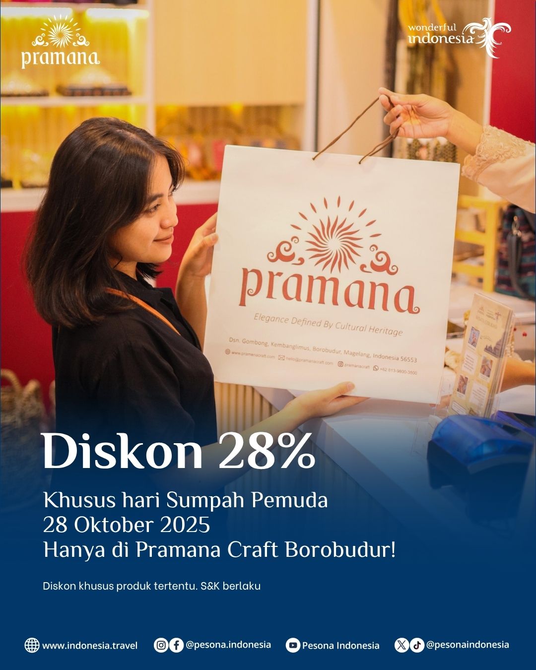 Pramana craft souvenir cinderamata oleh oleh kerajinan handicraft khas magelang borobudur spesial promo diskon murah