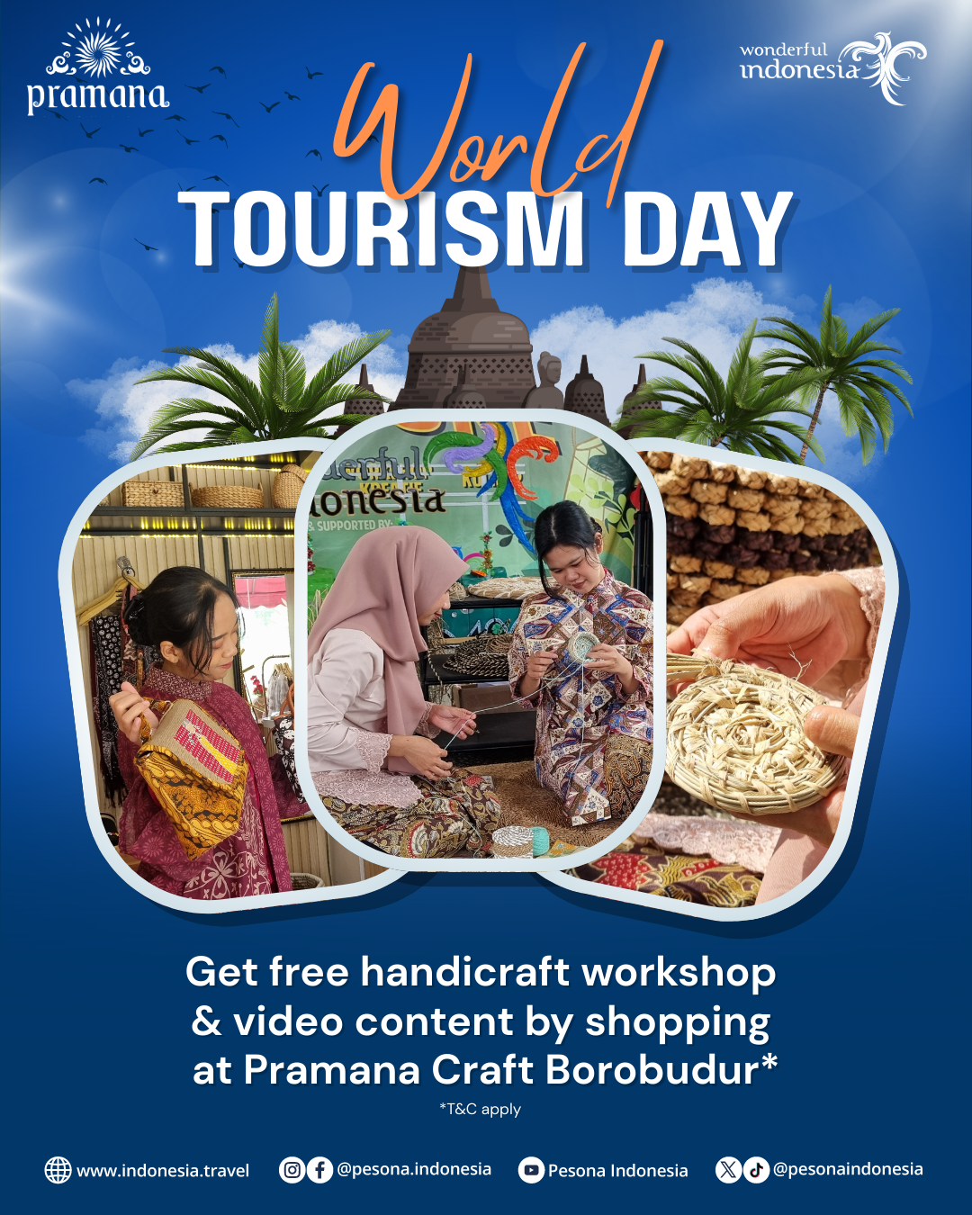Pramana craft souvenir cinderamata oleh oleh kerajinan handicraft khas magelang borobudur workshop wisata edukasi spesial promo gratis